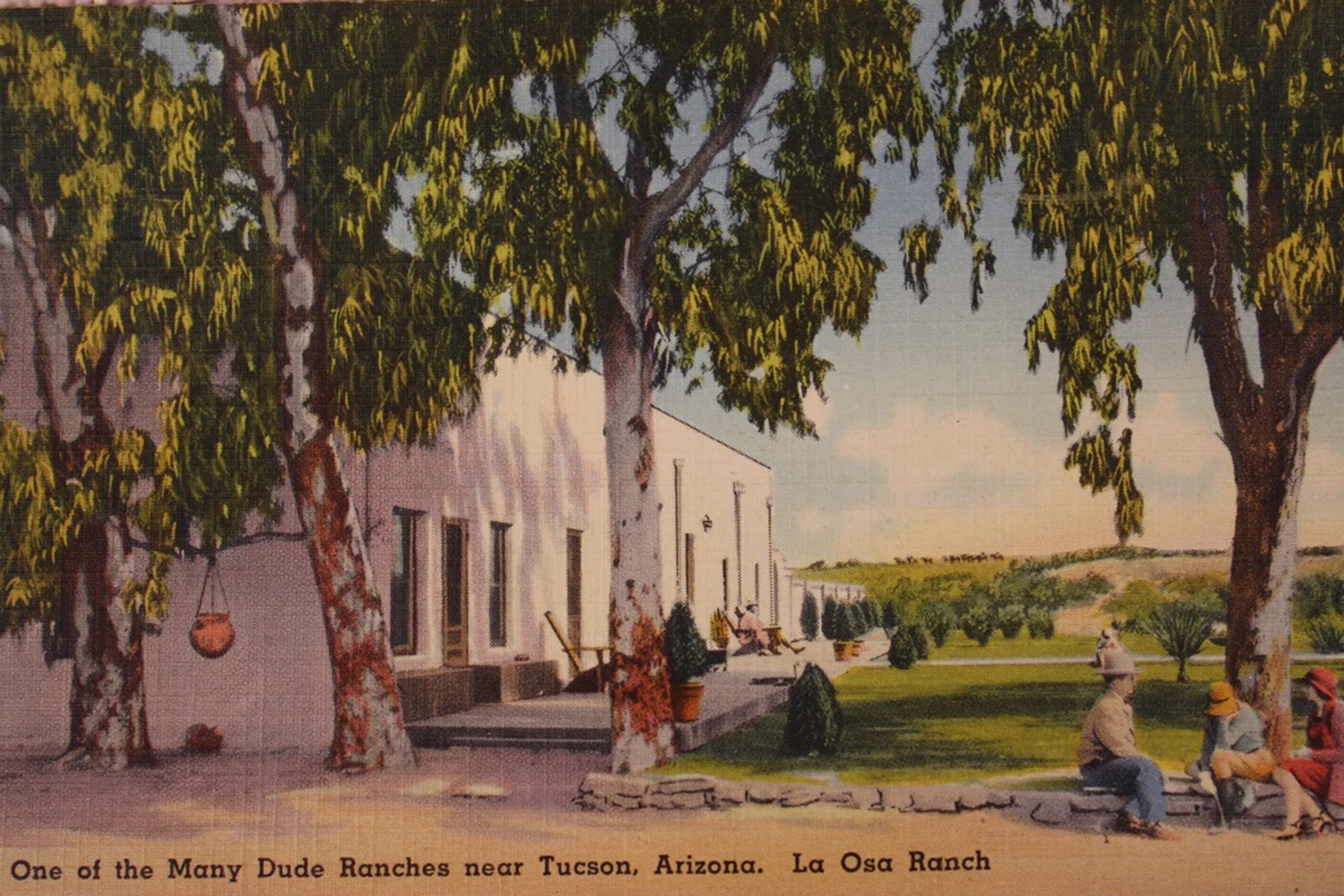 Historic photo of the Hacienda at Rancho de la Osa.